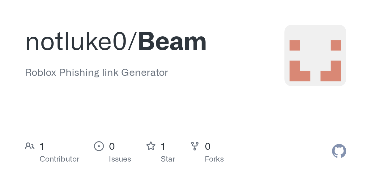GitHub Notluke0 Beam Roblox Phishing Link Generator Beam