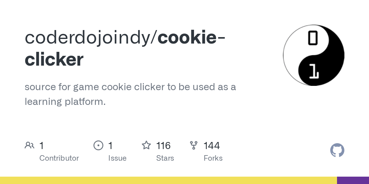 Github Coderdojoindy Cookie Clicker Source For Game Cookie Clicker To Be Used As A Learning Platform 