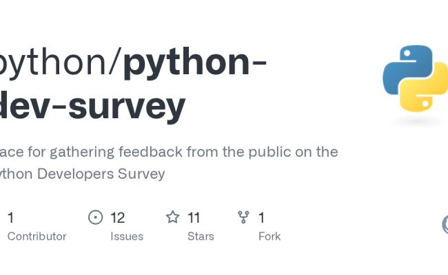 GitHub - Python/python-dev-survey: Place For Gathering Feedback From The Public On The Python ...