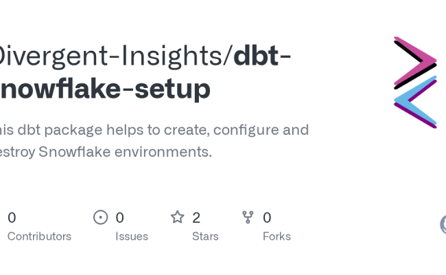 GitHub - Divergent-Insights/dbt-snowflake-setup: This Dbt Package Helps ...