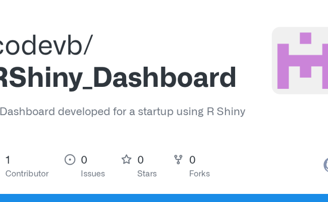 GitHub - Codevb/RShiny_Dashboard: A Dashboard Developed For A Startup ...