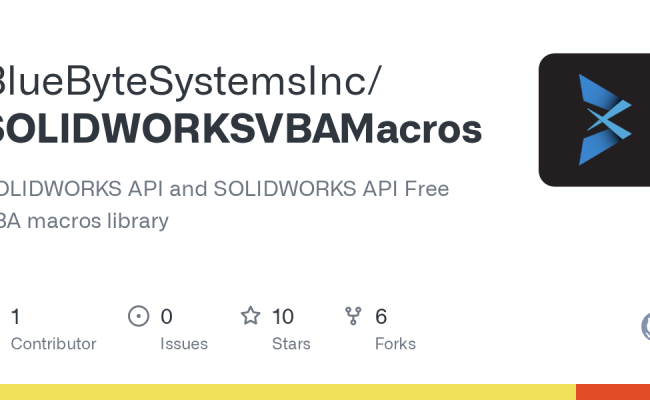 GitHub - BlueByteSystemsInc/SOLIDWORKSVBAMacros: SOLIDWORKS API And ...