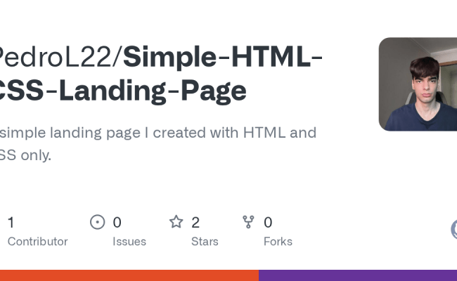 GitHub - PedroL22/Simple-HTML-CSS-Landing-Page: A Simple Landing Page I ...