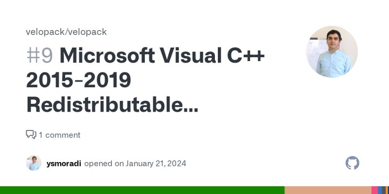 Microsoft Visual C++ 2015-2019 Redistributable dependency · Issue #9 ...