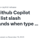 Github Copilot Unable List Slash Commands When Type / In Start Inline ...