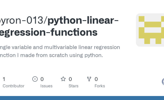 GitHub - Byron-013/python-linear-regression-functions: Single Variable ...