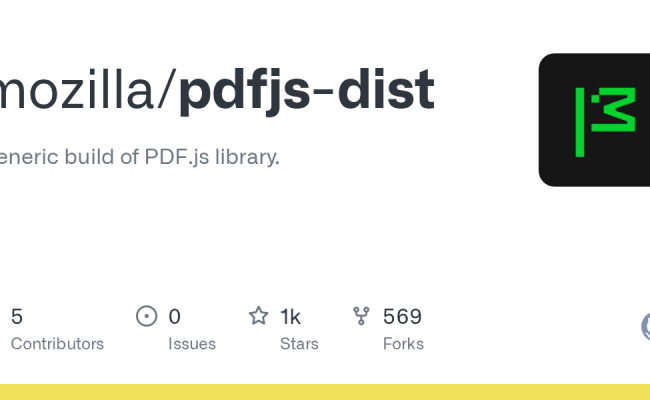 GitHub - Mozilla/pdfjs-dist: Generic Build Of PDF.js Library.