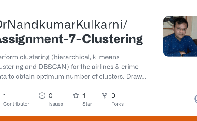 GitHub - DrNandkumarKulkarni/Assignment-7-Clustering: Perform ...