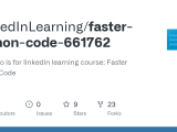 Github Linkedinlearning Faster Python Code 661762 This Repo Is For