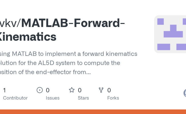 GitHub - Vvkv/MATLAB-Forward-Kinematics: Using MATLAB To Implement A Forward Kinematics Solution ...