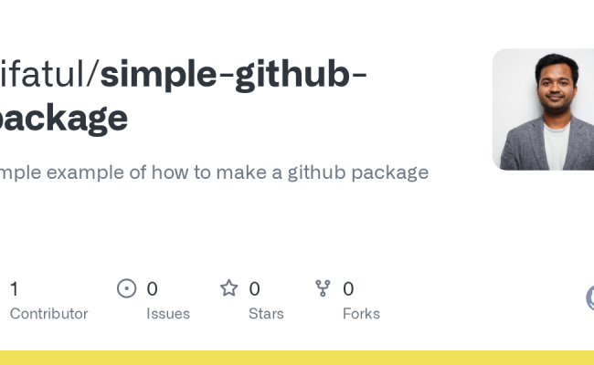 GitHub - Sifatul/simple-github-package: Simple Example Of How To Make A ...