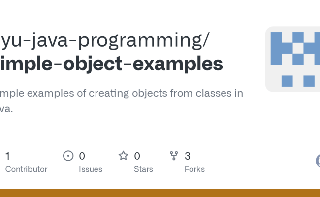 GitHub - Nyu-java-programming/simple-object-examples: Simple Examples ...