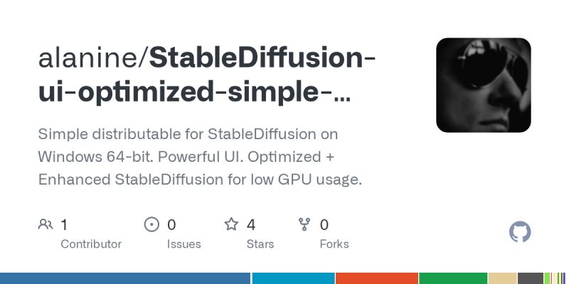 GitHub - alanine/StableDiffusion-ui-optimized-simple-install: Simple ...