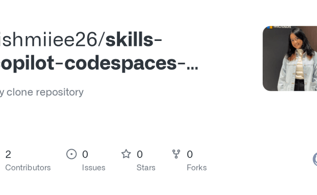 GitHub - Rishmiiee26/skills-copilot-codespaces-vscode: My Clone Repository