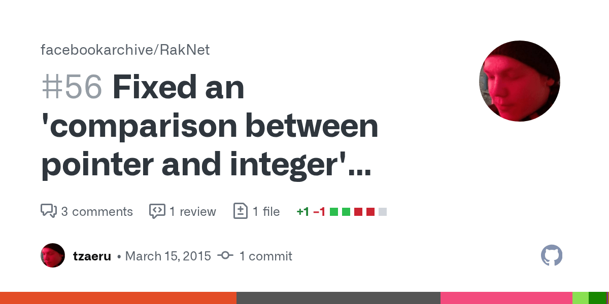 Parison Between Pointer And Integer Char And Const Char Whats warning you is that you are comparing an int against a pointer NULL.
