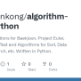 GitHub - Chaewonkong/algorithm-with-python: Algorithm Solutions For ...