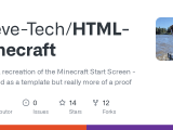Github Steve Tech Html Minecraft A Html Recreation Of The Minecraft