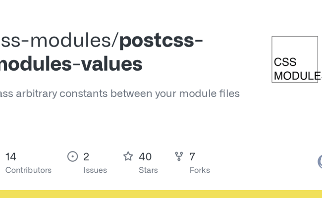 GitHub - Css-modules/postcss-modules-values: Pass Arbitrary Constants ...