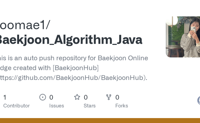 GitHub - Soomae1/Baekjoon_Algorithm_Java: This Is An Auto Push Repository For Baekjoon Online ...