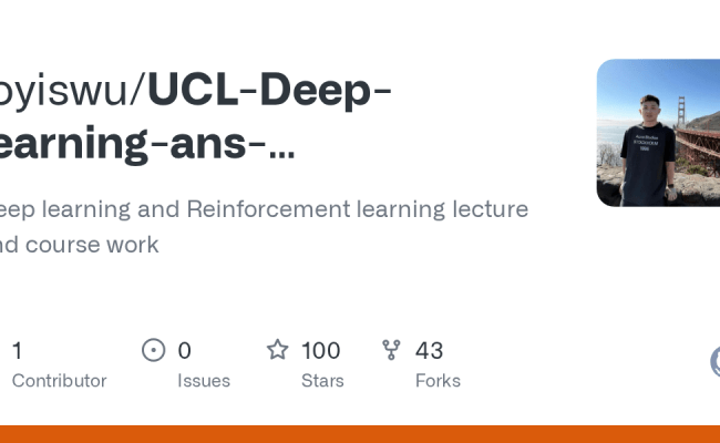 GitHub - Joyiswu/UCL-Deep-learning-ans-Reinforcement-learning: Deep ...