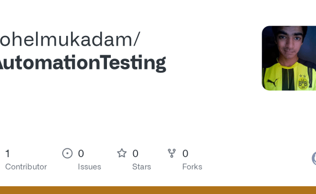 GitHub - Sohelmukadam/AutomationTesting