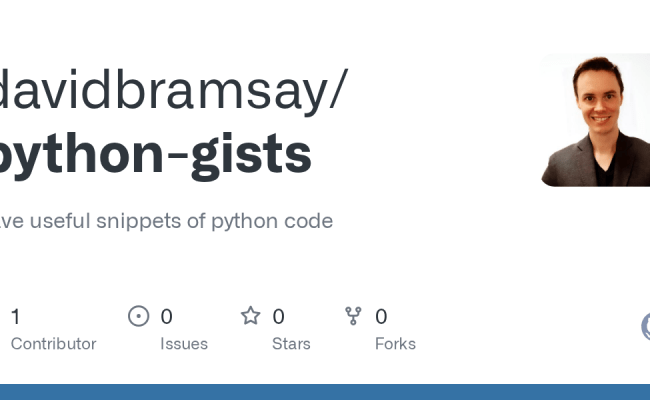 GitHub - Davidbramsay/python-gists: Save Useful Snippets Of Python Code