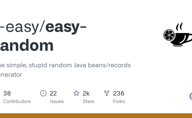 GitHub - J-easy/easy-random: The Simple, Stupid Random Java Beans ...