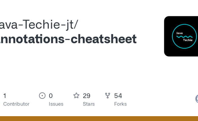 GitHub - Java-Techie-jt/annotations-cheatsheet
