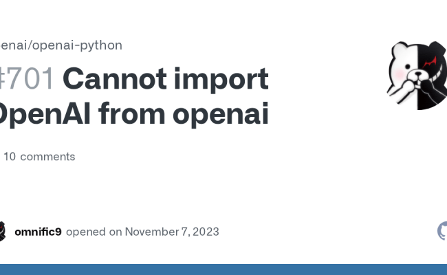 Cannot Import OpenAI From Openai · Issue #701 · Openai/openai-python ...