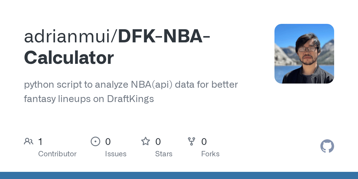 Written by martinez everned monday, september 13, 2021 add comment edit. Github Adrianmui Dfk Nba Calculator Python Script To Analyze Nba Api Data For Better Fantasy Lineups On Draftkings