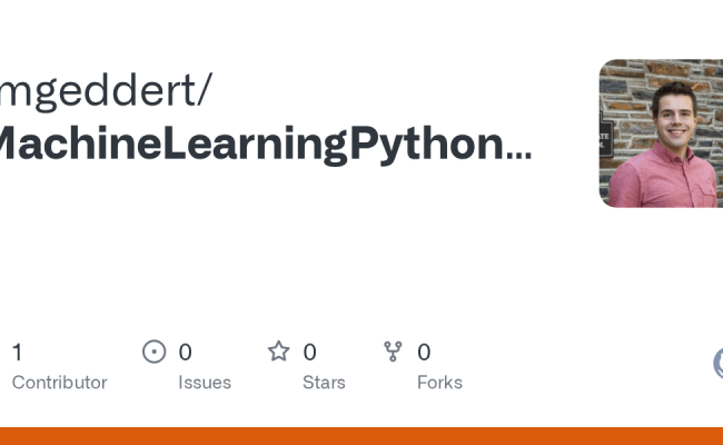 GitHub - Rmgeddert/MachineLearningPythonExercises