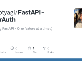Github Devptyagi Fastapi Userauth Learning Fastapi One Feature At