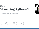 Github Mifucii Itmo Learning Python Controltask Learning Python In
