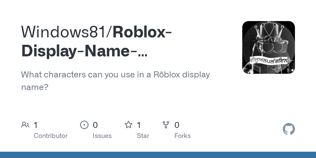 Roblox Display Name Characters README Md At Main Windows81 Roblox Roblox Display Name Characters