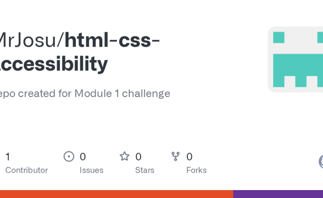 GitHub - MrJosu/html-css-accessibility: Repo Created For Module 1 Challenge