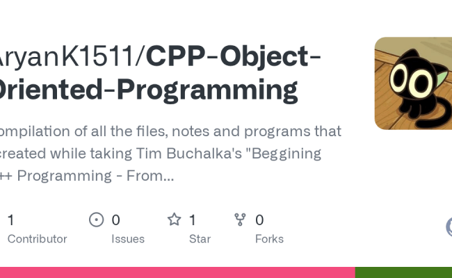 GitHub - AryanK1511/CPP-Object-Oriented-Programming: Compilation Of All ...