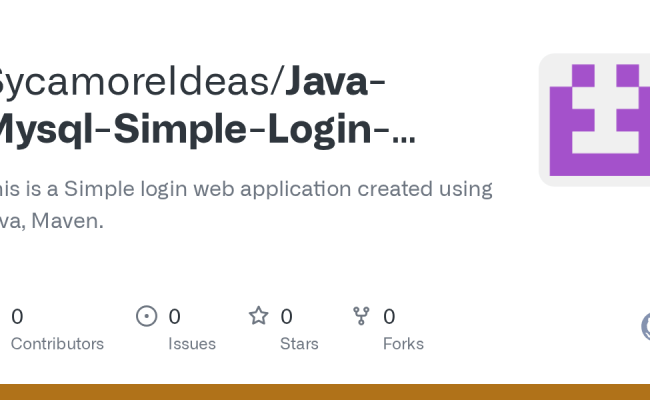 GitHub - SycamoreIdeas/Java-Mysql-Simple-Login-Web-application-1: This Is A Simple Login Web ...