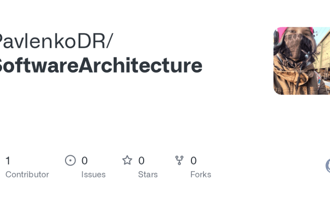 GitHub - PavlenkoDR/SoftwareArchitecture