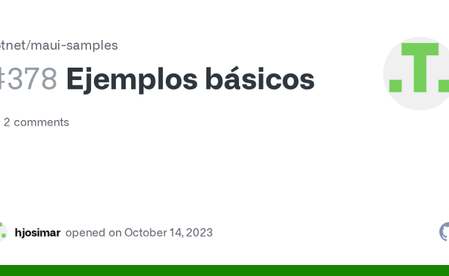 Ejemplos Básicos · Issue #378 · Dotnet/maui-samples · GitHub
