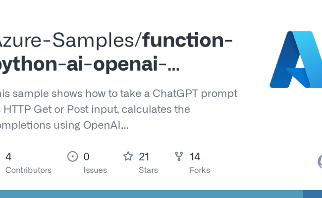 GitHub - Azure-Samples/function-python-ai-openai-chatgpt: This Sample ...
