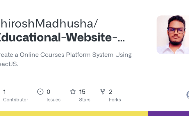 GitHub - ThiroshMadhusha/Educational-Website-Frontend-React: Create A ...