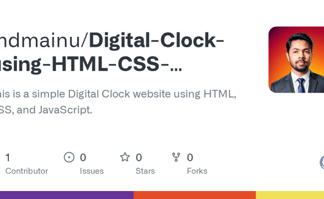 GitHub - Mdmainu/Digital-Clock-using-HTML-CSS-JavaScript: This Is A ...