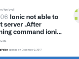 Ionic Not Able To Start Server After Running Command Ionic Serve It