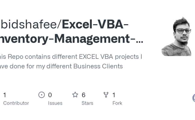 GitHub - Abidshafee/Excel-VBA-Inventory-Management-System: This Repo ...