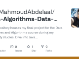 Java Algorithms Data Structures Final Project For My Data Structures