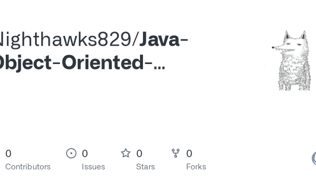 GitHub - Nighthawks829/Java-Object-Oriented-Programming-Tutorial