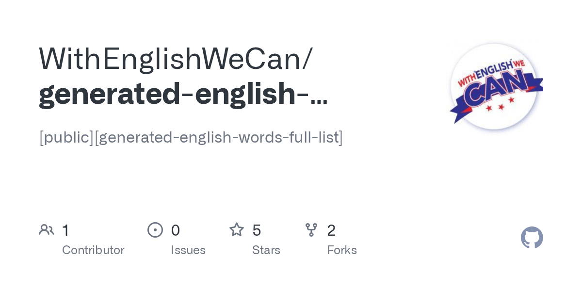 github withenglishwecan generated english words full list public generated english words full list