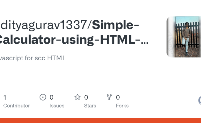 GitHub - Adityagurav1337/Simple-Calculator-using-HTML-CSS-JavaScript ...