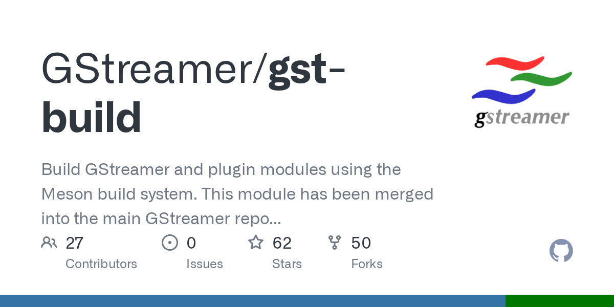 Gst - Github Gstreamer Gst Build Build Gstreamer And Plugin Modules Using The Meson Build System This Module Has Been Merged Into The Main Gstreamer Repo For Further Development
