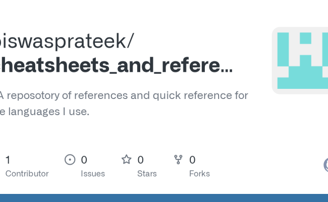 GitHub - Biswasprateek/cheatsheets_and_reference: - A Reposotory Of ...